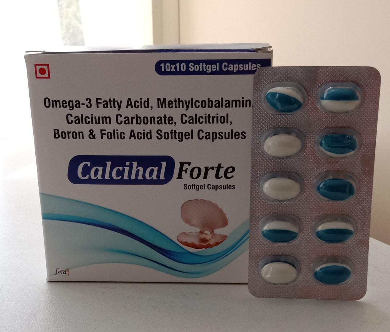 Omega-3 Fatty Acid+Methylcobalamin+Calcium Carbonate+Calcitriol+Boron+Folic Acid Softgel Capsules